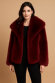 fur turn - down collar coat long sleeve cardiganAzizaK