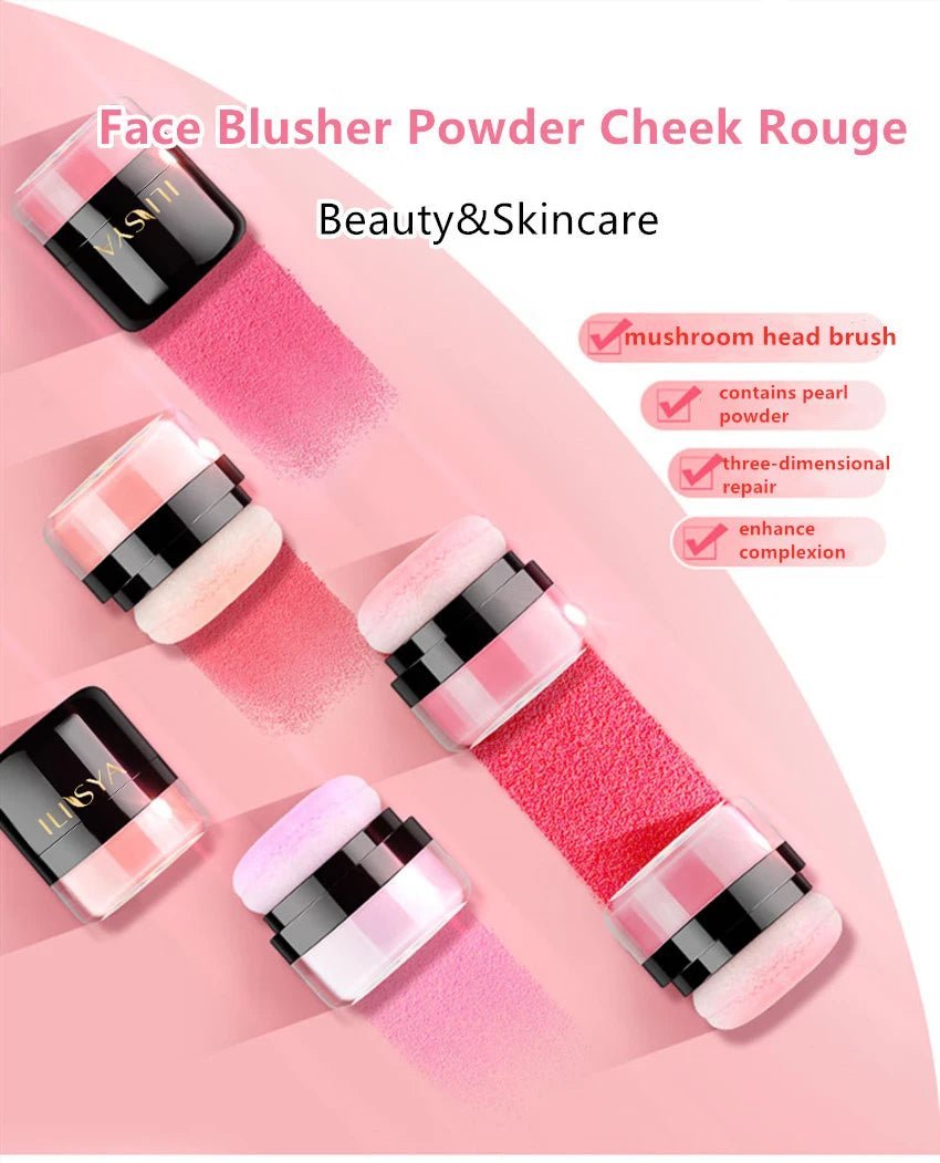 ILISYA Face Blusher Powder Cheek Rouge Nourishing Nude Makeup Brightening Complexion Repair Cosmetics MaquiagemAzizaK