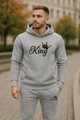 King Printed Cotton Fleece 2 Piece TracksuitAzizaK