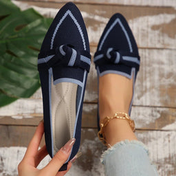 Knitted Pointed Flats – Women’s Breathable Slip - OnsAzizaK