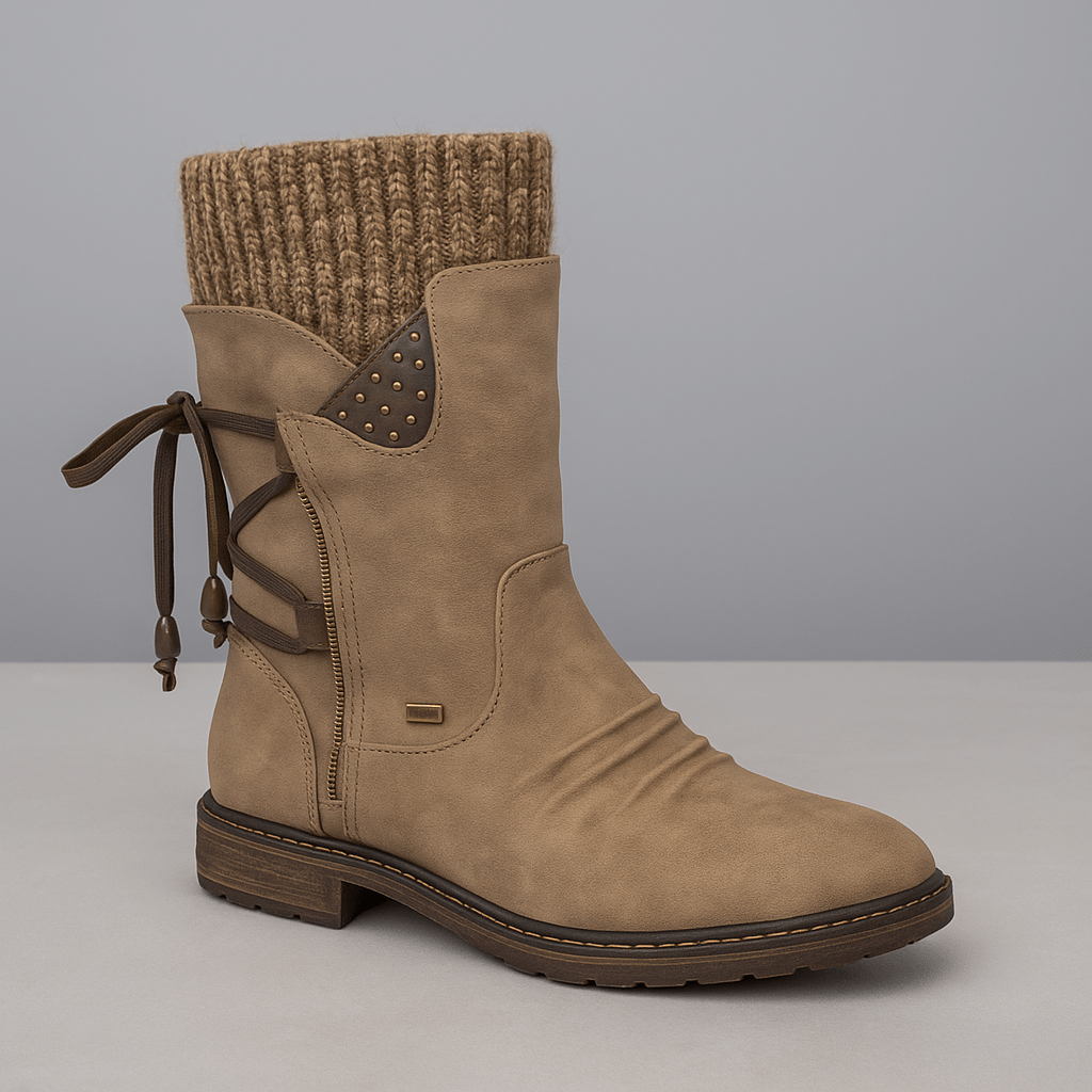 Lace - up side zip snow bootsAzizaK