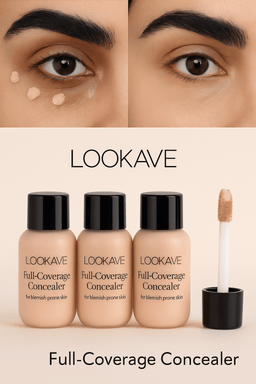 LOOKAVE Full - Coverage Concealer – Natural Finish for All Skin TypesAzizaK