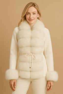 Luxurious Faux Fur Knit CardiganAzizaK