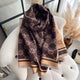 Luxury Brand Printed Winter Scarf Double Sided Cashmere Thick WarmAzizaK