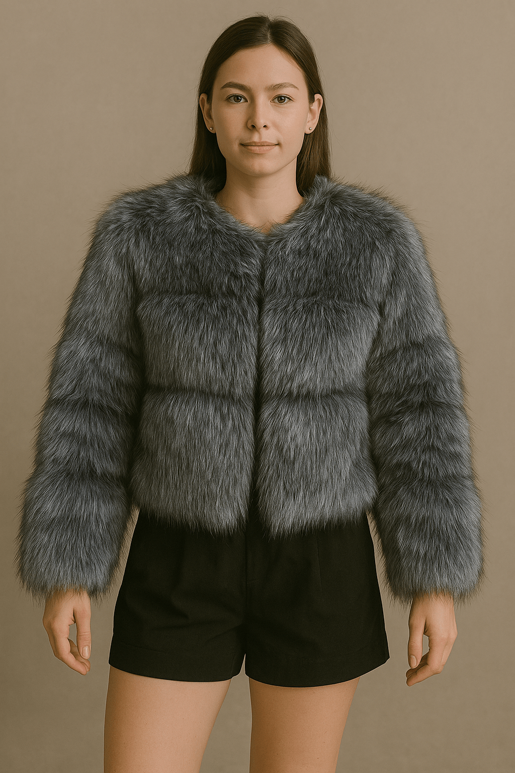 Luxury Faux Fur Coat with Soft Camel LiningAzizaK