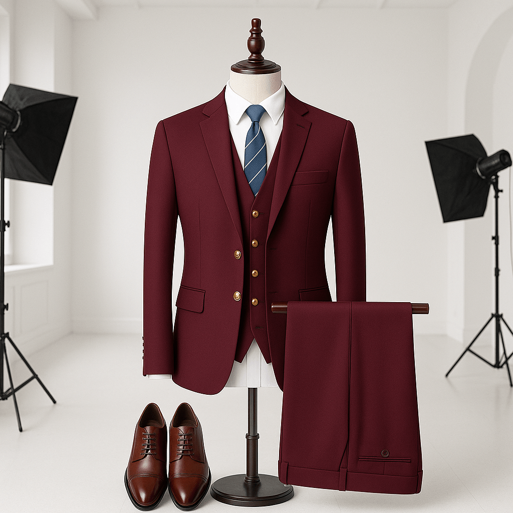 Men’s Premium 3 - Piece Business Suit Set – Jacket, Vest & TrousersAzizaK