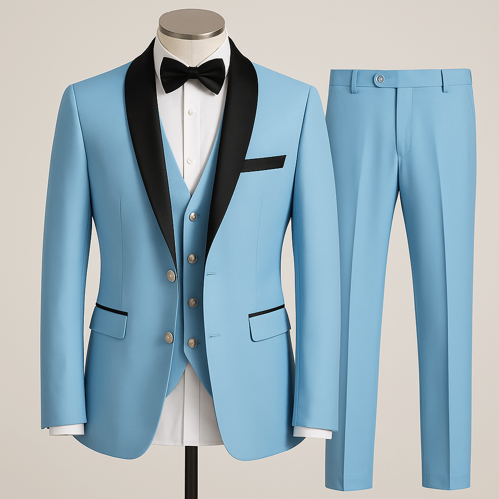 Men’s Slim Fit 3 - Piece Suit – Jacket, Vest & Pants | AzizaKAzizaK