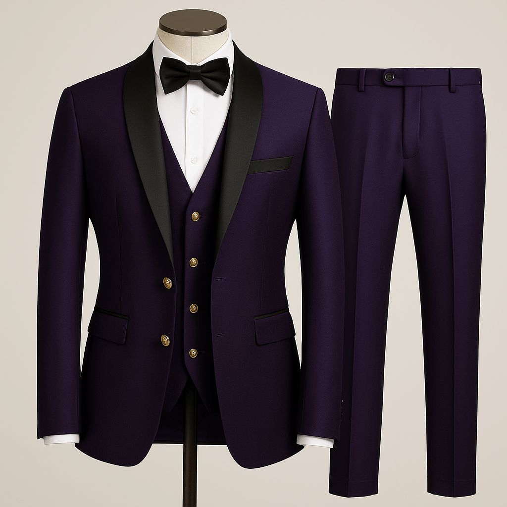 Men’s Slim Fit 3 - Piece Suit – Jacket, Vest & Pants | AzizaKAzizaK
