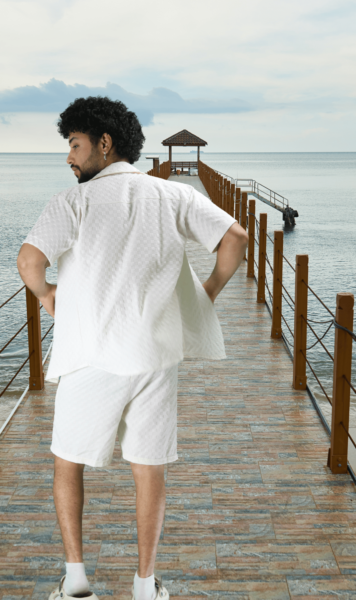 Men’s Vintage Summer Set – Short Sleeve Shirt & ShortsAzizaK