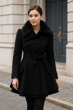 Mid - length, double - breasted, thick trench coatAzizaK