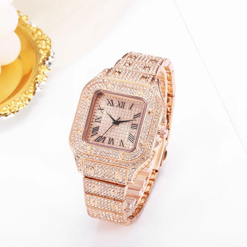 Montre UTHAI L77 Mode Luxe Or Carré DiamantAzizaK