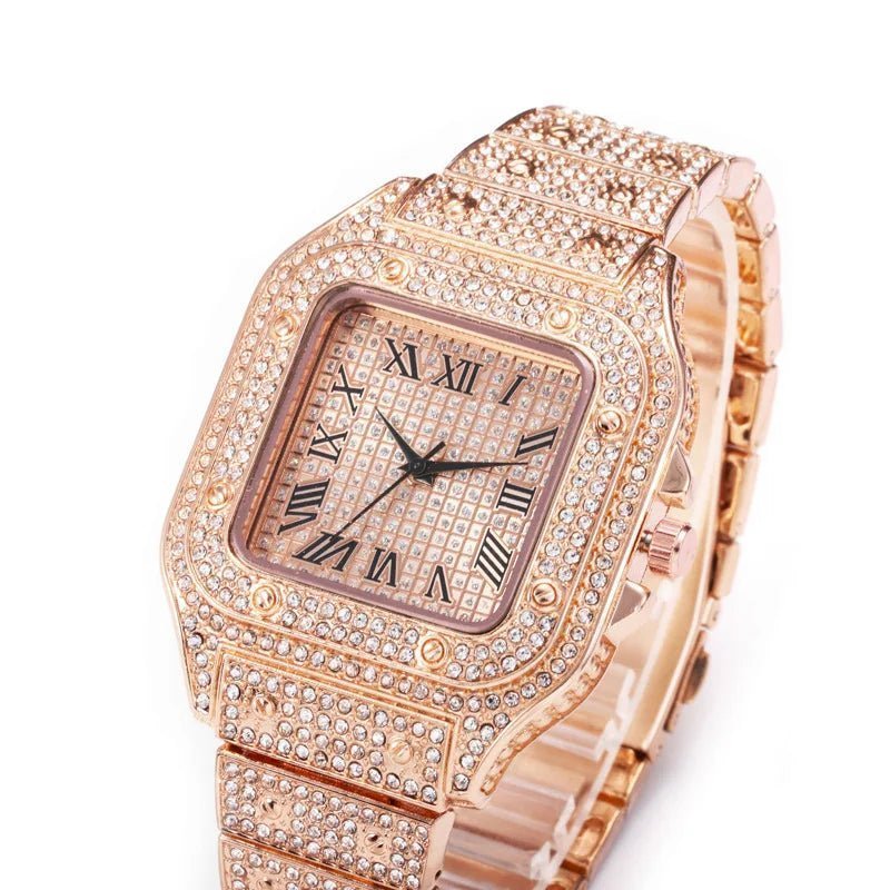 Montre UTHAI L77 Mode Luxe Or Carré DiamantAzizaK