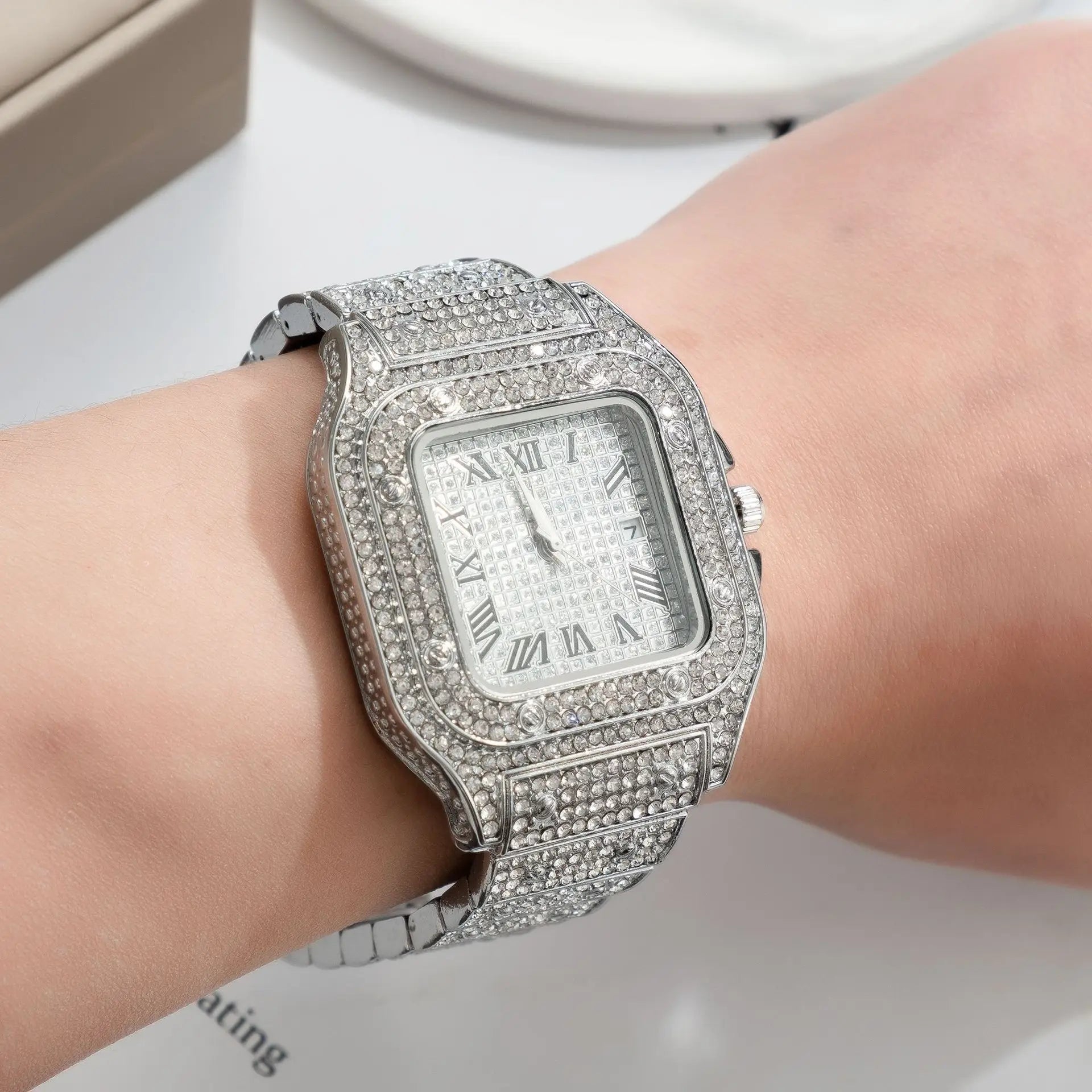 Montre UTHAI L77 Mode Luxe Or Carré DiamantAzizaK