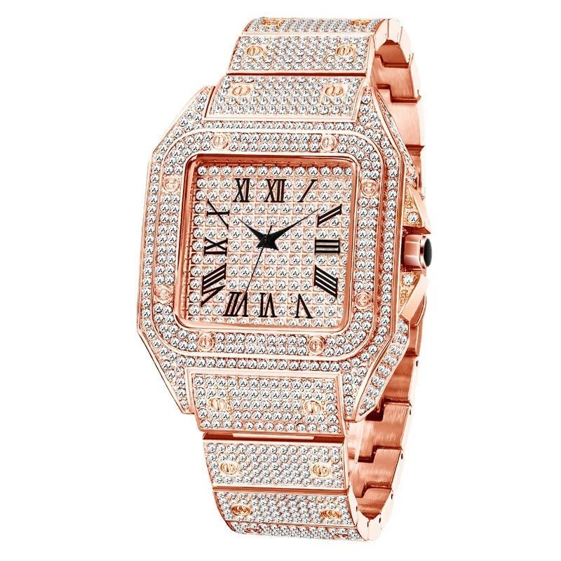 Montre UTHAI L77 Mode Luxe Or Carré DiamantAzizaK