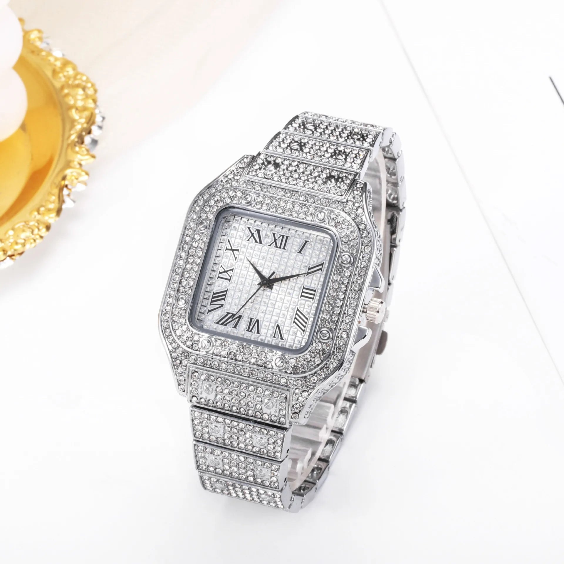 Montre UTHAI L77 Mode Luxe Or Carré DiamantAzizaK