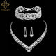 Necklace Earrings Bracelet Silver ColorAzizaK