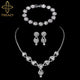 Necklace Earrings Bracelet Silver ColorAzizaK