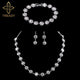 Necklace Earrings Bracelet Silver ColorAzizaK