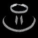 Necklace Earrings Bracelet Silver ColorAzizaK