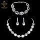 Necklace Earrings Bracelet Silver ColorAzizaK