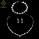 Necklace Earrings Bracelet Silver ColorAzizaK