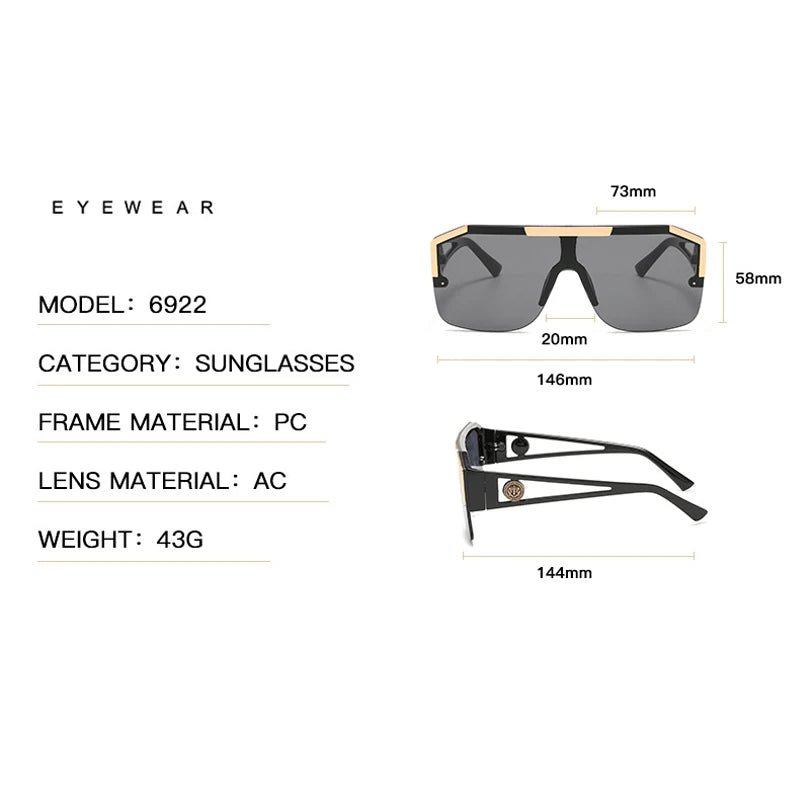 New large frame lion head one - piece sunglassesAzizaK