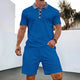 🌞 New Summer Waffle Set – Solid Color Zip - Up Lapel Top & Shorts (2 - Piece)AzizaK