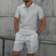 🌞 New Summer Waffle Set – Solid Color Zip - Up Lapel Top & Shorts (2 - Piece)AzizaK