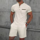 🌞 New Summer Waffle Set – Solid Color Zip - Up Lapel Top & Shorts (2 - Piece)AzizaK