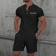 🌞 New Summer Waffle Set – Solid Color Zip - Up Lapel Top & Shorts (2 - Piece)AzizaK