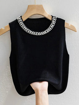 Pearl Collar Tank TopAzizaK