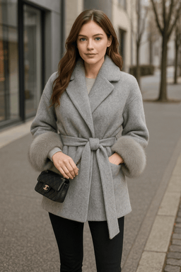 Premium Double - Faced Genuine Wool Fur CoatAzizaK