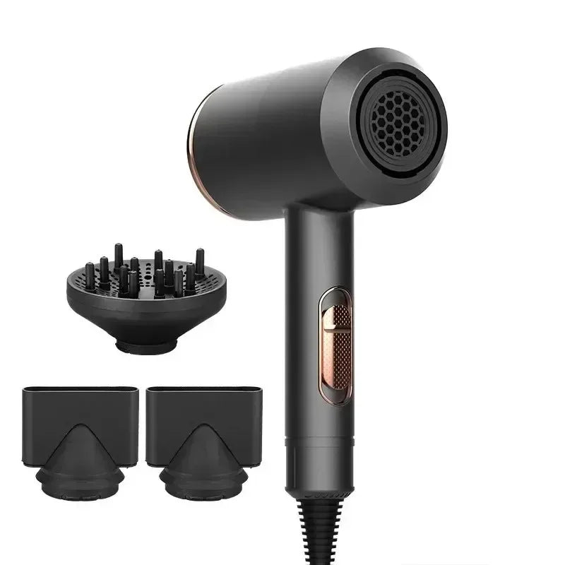 Professional Hair Dryer 1800W Powerful Hot and Cold Strong Wind Blower Constant Temperature Collecting Air Comb Nozzle GearAzizaK