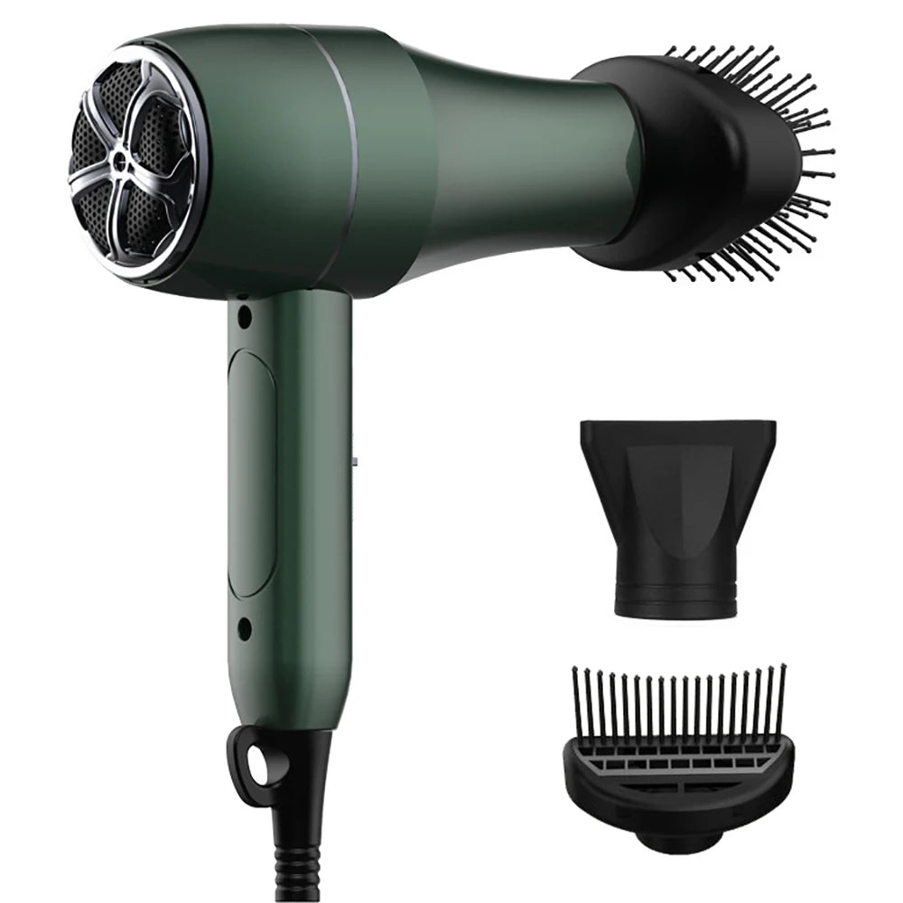 Professional Hair Dryer 1800W Powerful Hot and Cold Strong Wind Blower Constant Temperature Collecting Air Comb Nozzle GearAzizaK