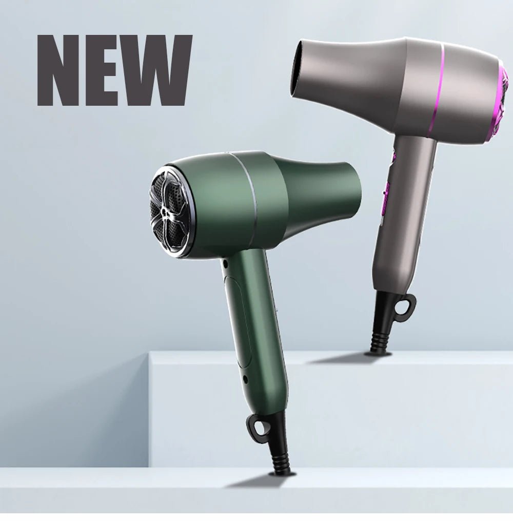 Professional Hair Dryer 1800W Powerful Hot and Cold Strong Wind Blower Constant Temperature Collecting Air Comb Nozzle GearAzizaK