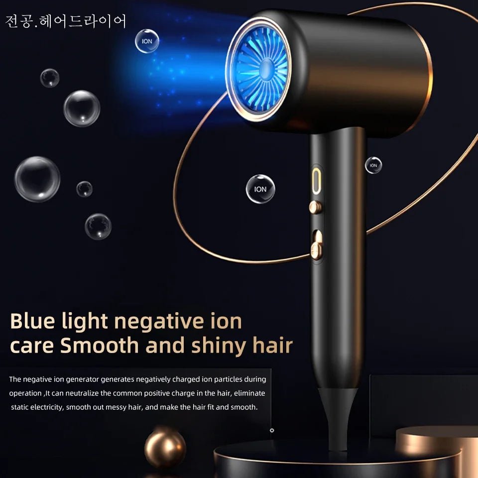 Professional Hair Dryer Hot Cold Wind Air Brush Hairdryer Negative Lonic Blow Dryer Strong PowerDryer Salon Tool 2400W 3th GearAzizaK