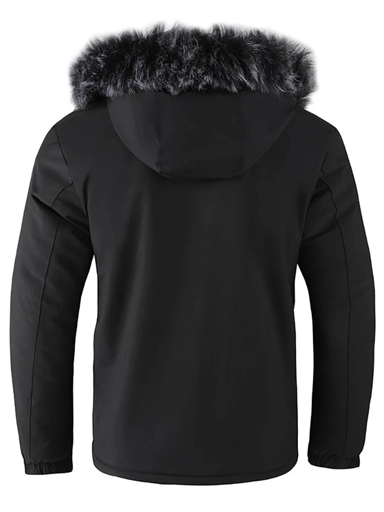Pure color simple cotton padded cold windproof hooded cotton jacketAzizaK