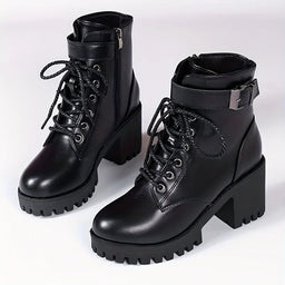 Ranger style ankle boots with inner zip and lacesAzizaK