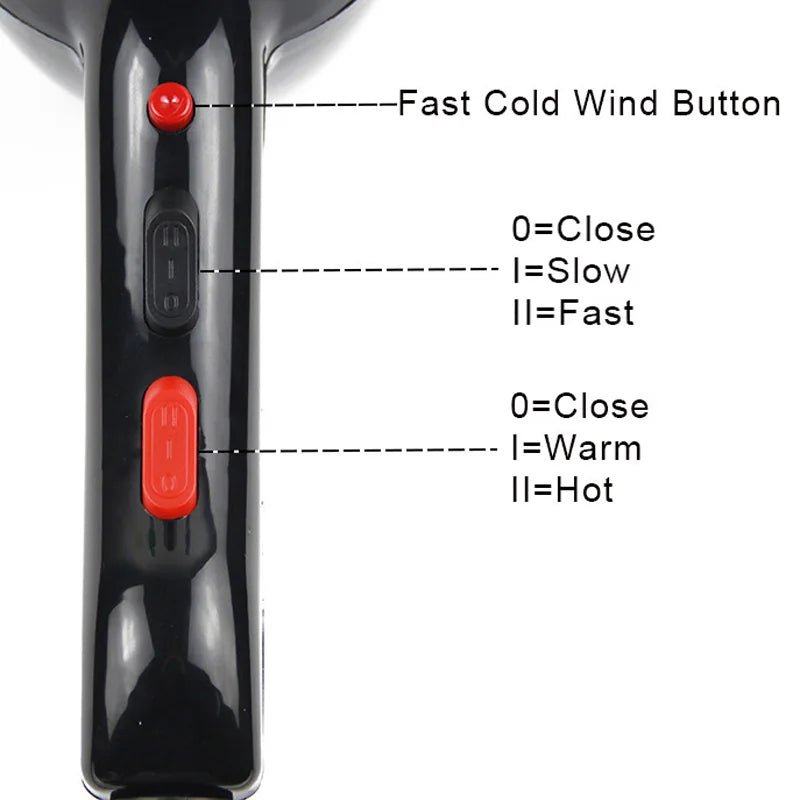 Real 2200W Professional Powerful Hair Dryer Fast Heating Hot And Cold Adjustment Ionic Air Blow Dryer For Hair Salon UseAzizaK