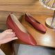Retro Square Toe Flats – Women’s Low Heel Slip - OnsAzizaK