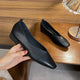 Retro Square Toe Flats – Women’s Low Heel Slip - OnsAzizaK
