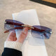 Rimless Square Sunglasses Retro Designer Gold Leopard Style LensesAzizaK