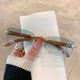 Rimless Square Sunglasses Retro Designer Gold Leopard Style LensesAzizaK
