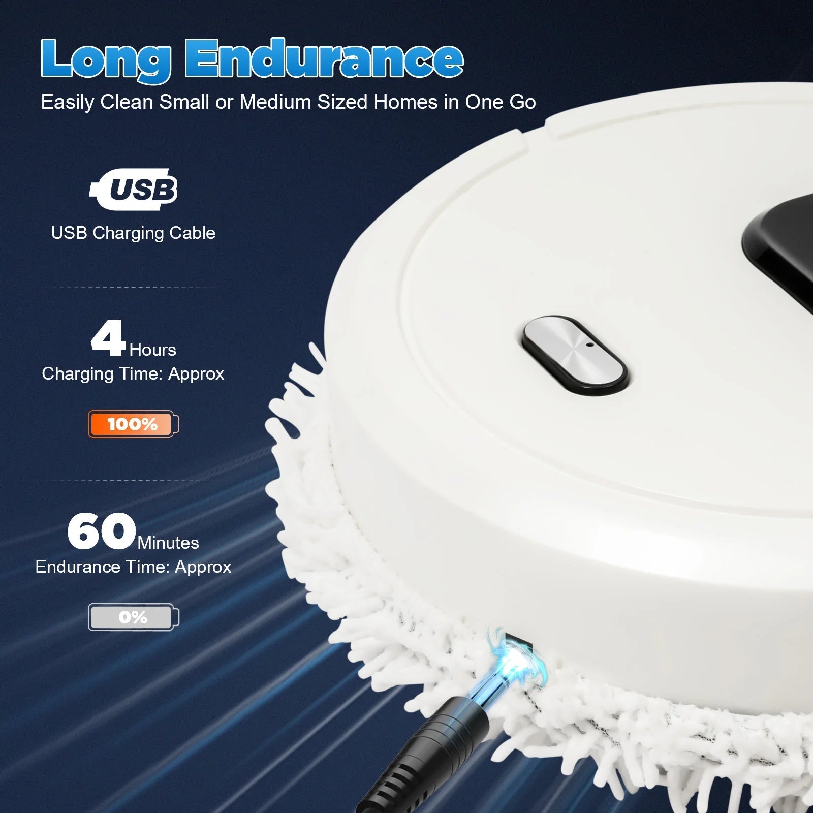Robot Cleaner Floor Mopping Sweeping Machine 3 In 1 Smart Dust Auto Sweeper USBAzizaK