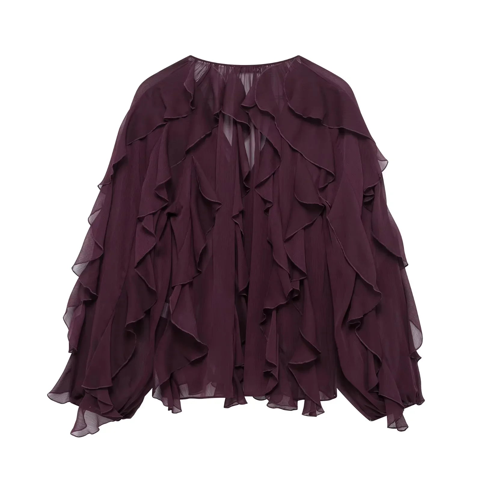 Ruffle V - Neck BlouseAzizaK
