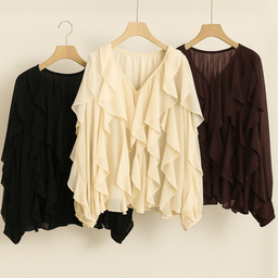 Ruffle V - Neck BlouseAzizaK