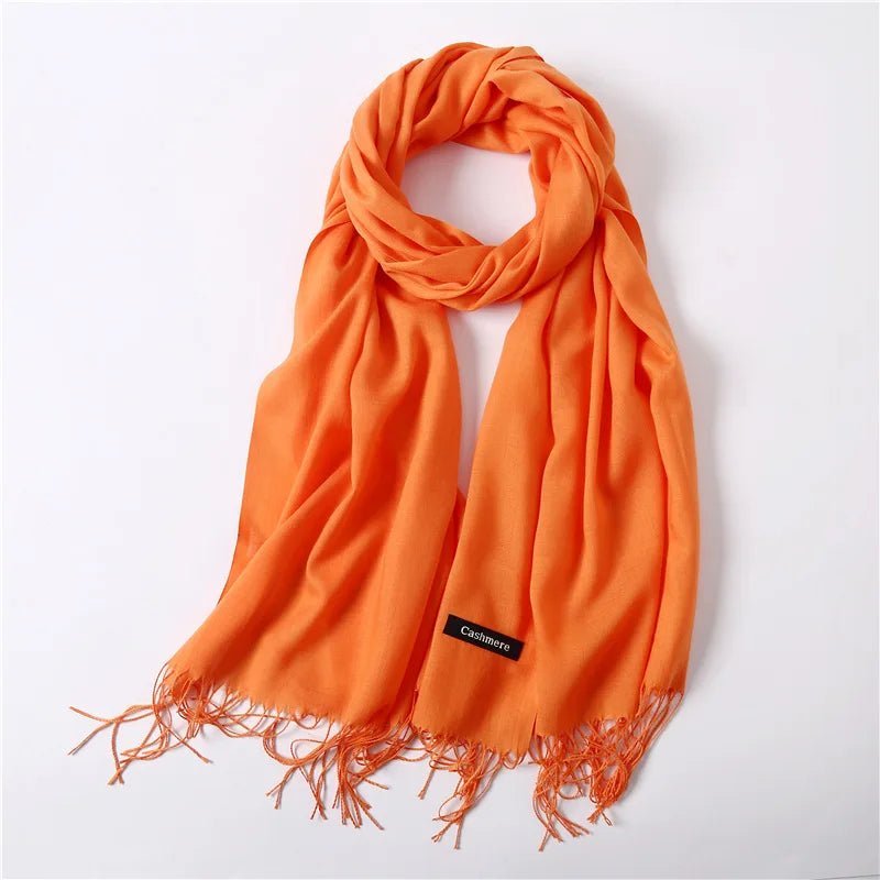 Solid Cashmere ScarfAzizaK