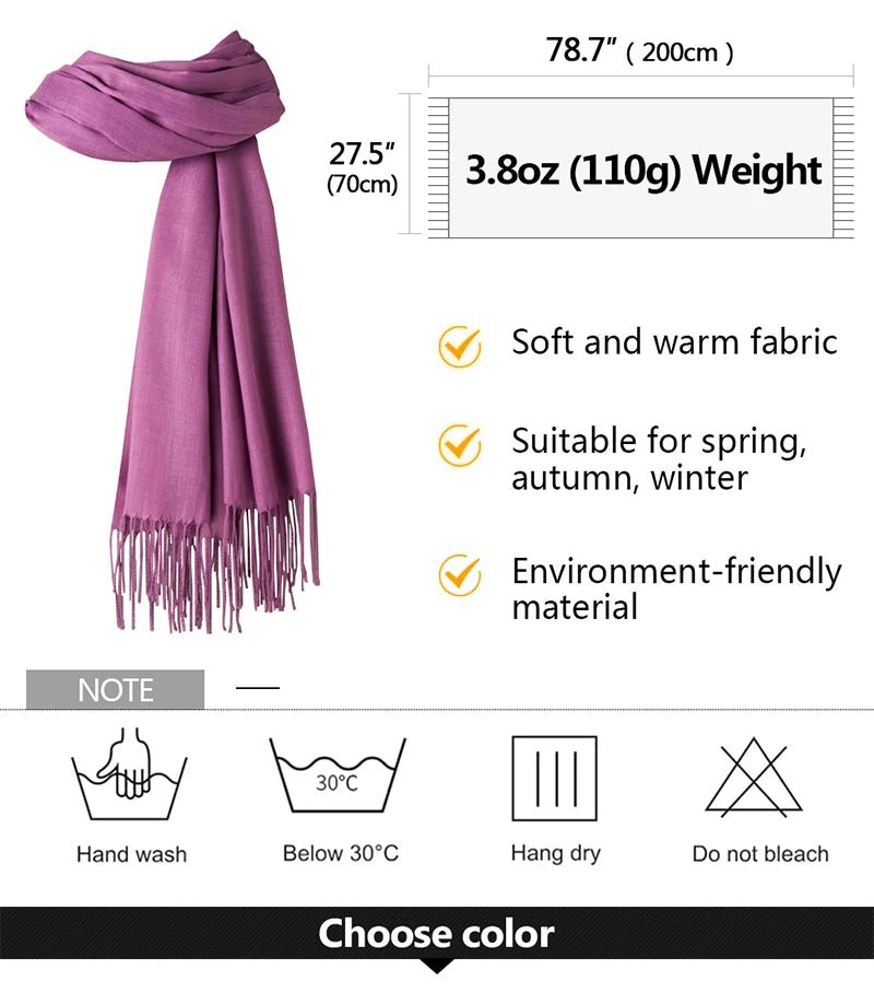 Solid Cashmere ScarfAzizaK