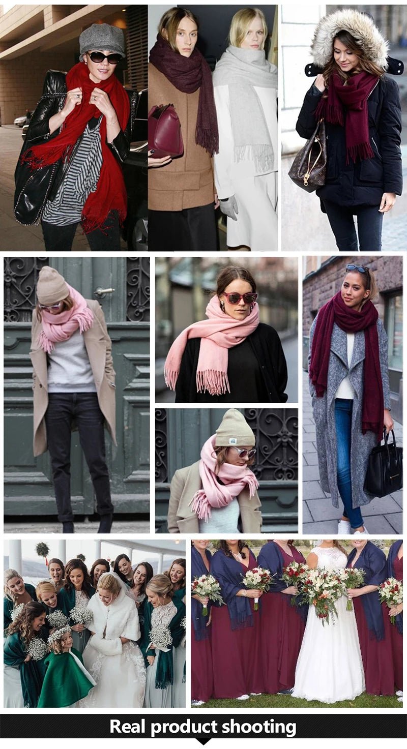Solid Cashmere ScarfAzizaK