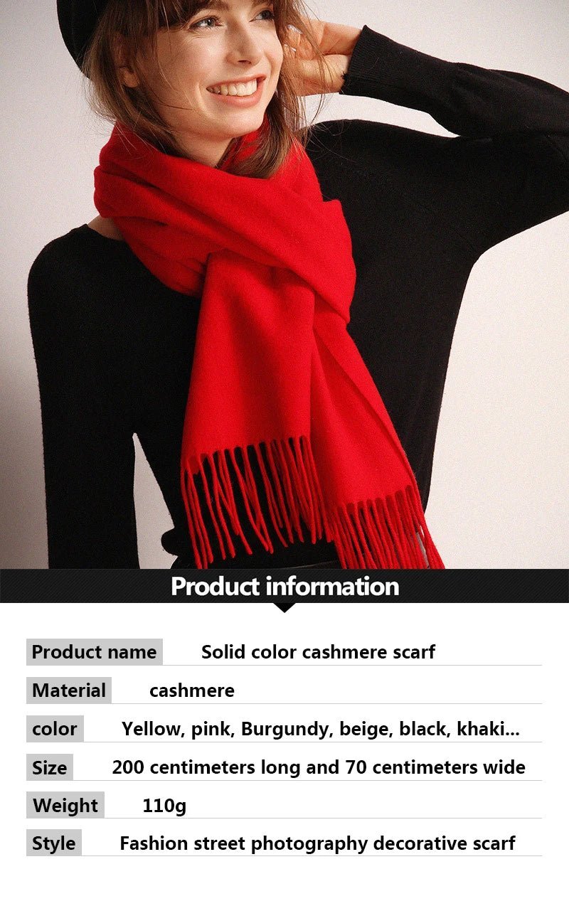 Solid Cashmere ScarfAzizaK